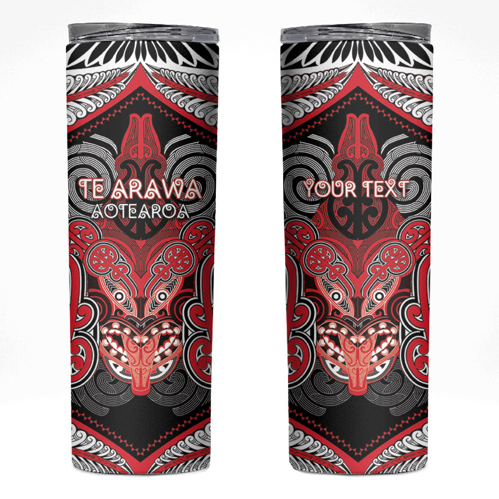 Aotearoa Iwi Te Arawa Personalised Skinny Tumbler Maori Kowhaiwhai Pattern