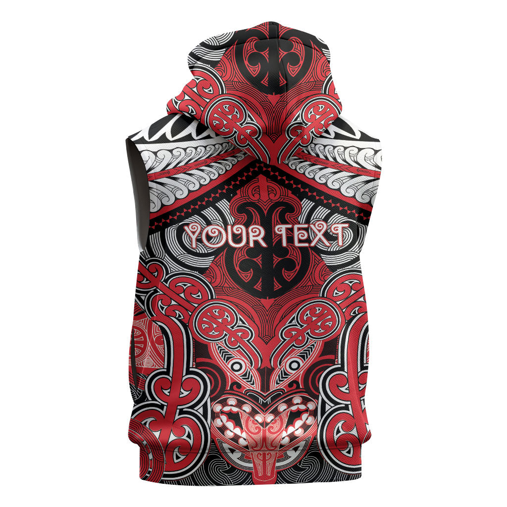 Aotearoa Iwi Te Arawa Personalised Sleeveless Hoodie Maori Kowhaiwhai Pattern