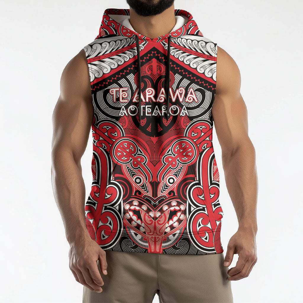 Aotearoa Iwi Te Arawa Personalised Sleeveless Hoodie Maori Kowhaiwhai Pattern