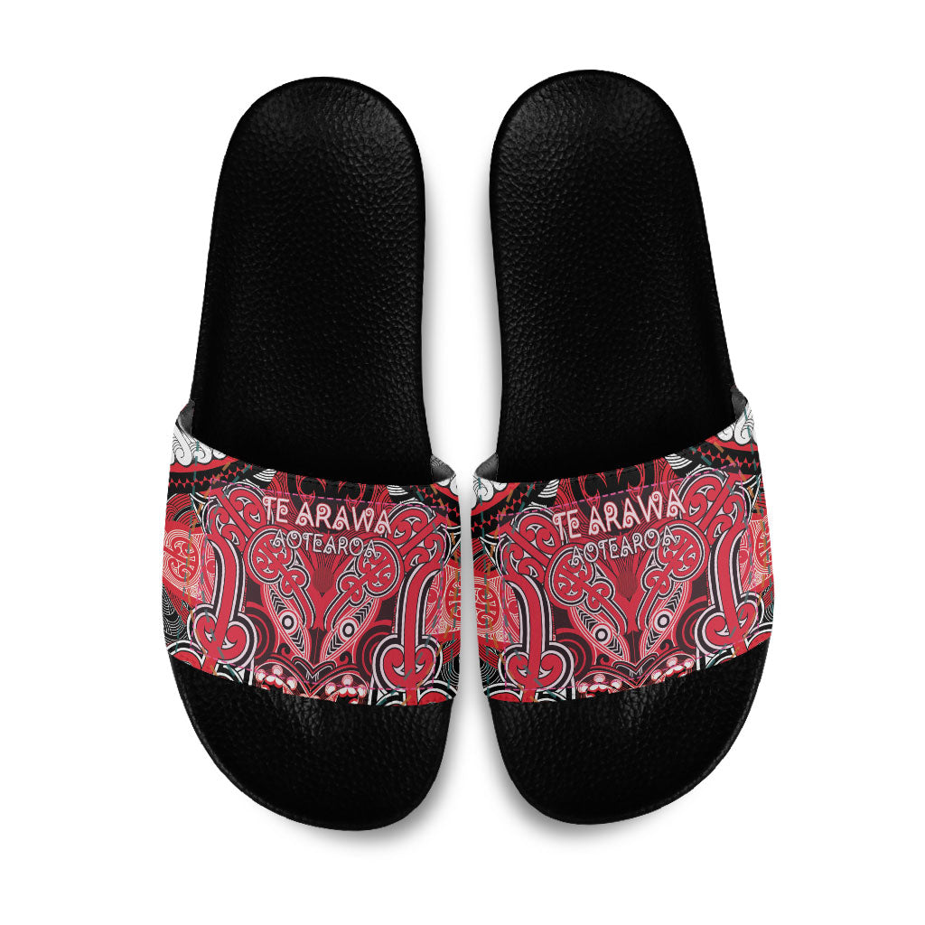 Aotearoa Iwi Te Arawa Slide Sandals Maori Kowhaiwhai Pattern