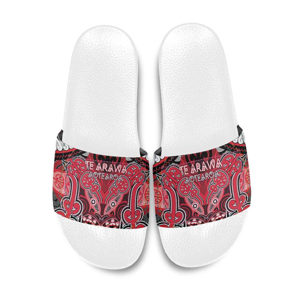 Aotearoa Iwi Te Arawa Slide Sandals Maori Kowhaiwhai Pattern