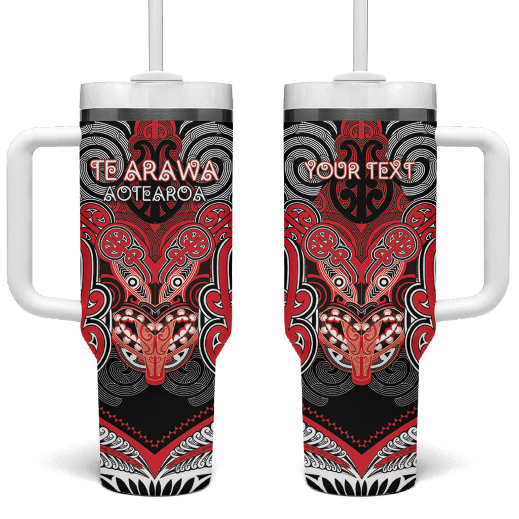 Aotearoa Iwi Te Arawa Personalised Tumbler With Handle Maori Kowhaiwhai Pattern