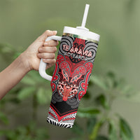 Aotearoa Iwi Te Arawa Personalised Tumbler With Handle Maori Kowhaiwhai Pattern