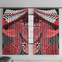 Aotearoa Iwi Te Arawa Window Curtain Maori Kowhaiwhai Pattern