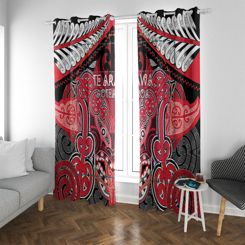 Aotearoa Iwi Te Arawa Window Curtain Maori Kowhaiwhai Pattern