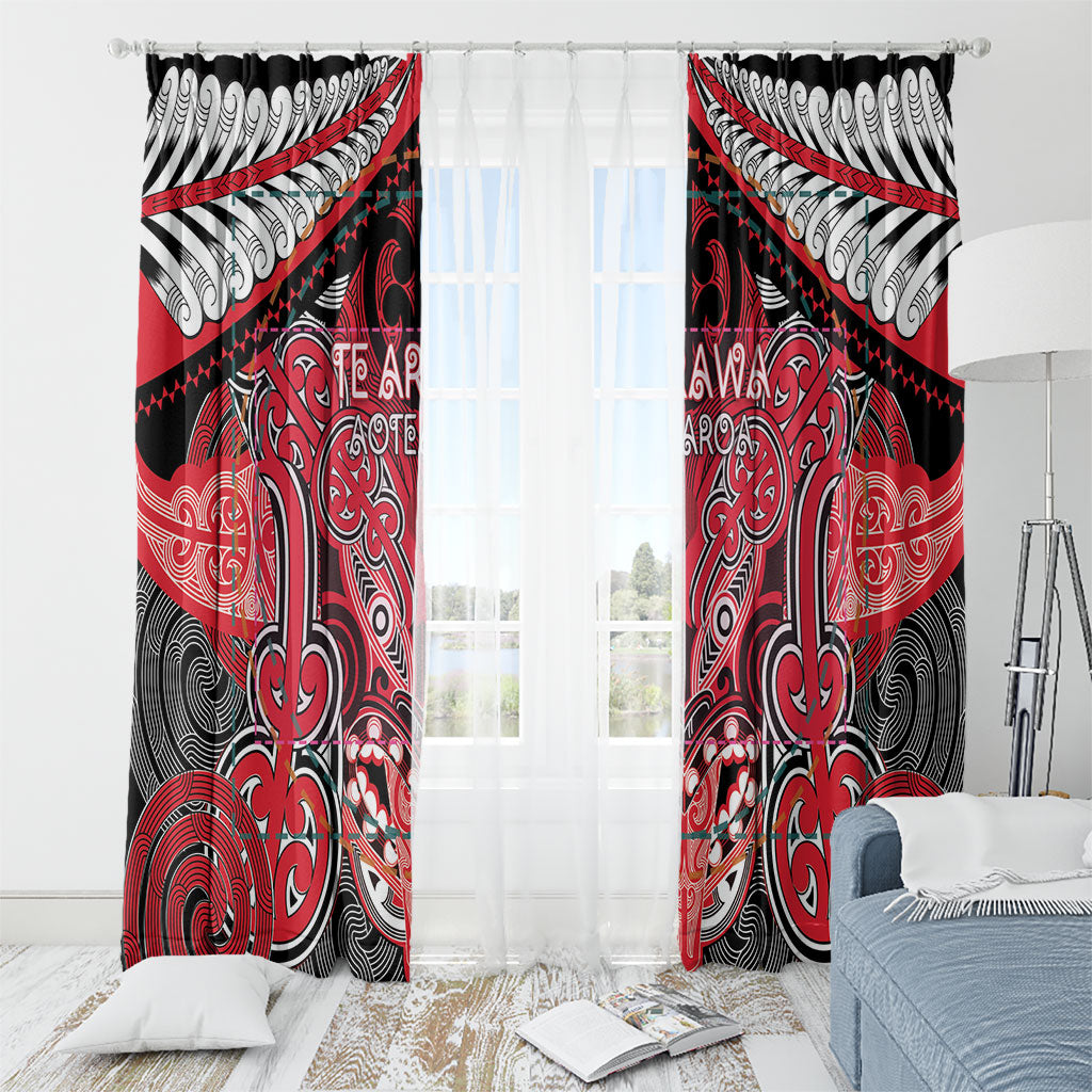 Aotearoa Iwi Te Arawa Window Curtain Maori Kowhaiwhai Pattern