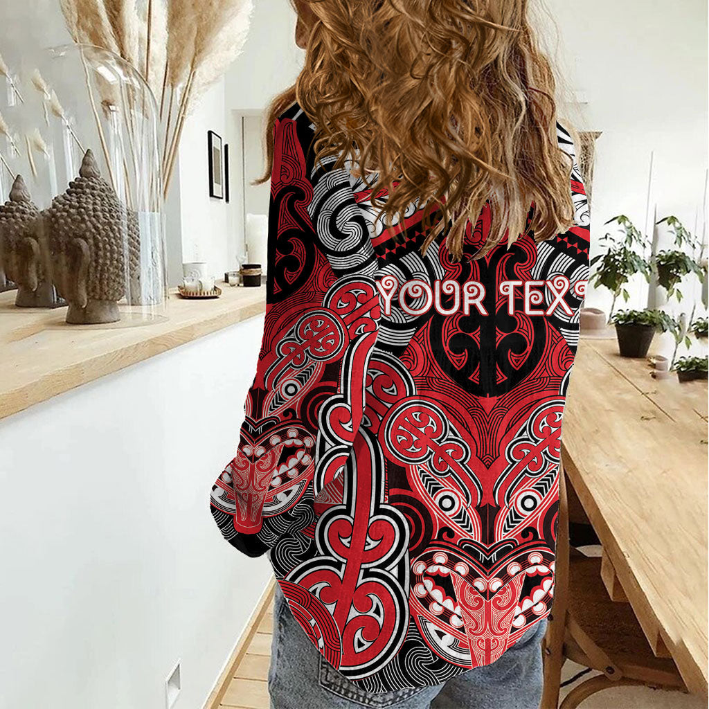 Aotearoa Iwi Te Arawa Personalised Women Casual Shirt Maori Kowhaiwhai Pattern