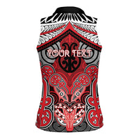 Aotearoa Iwi Te Arawa Personalised Women Sleeveless Polo Shirt Maori Kowhaiwhai Pattern