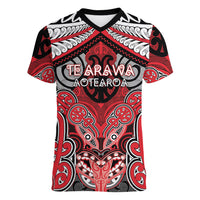 Aotearoa Iwi Te Arawa Personalised Women V-Neck T-Shirt Maori Kowhaiwhai Pattern