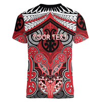 Aotearoa Iwi Te Arawa Personalised Women V-Neck T-Shirt Maori Kowhaiwhai Pattern