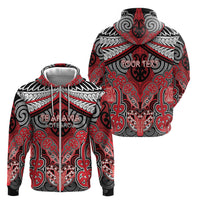 Aotearoa Iwi Te Arawa Personalised Zip Hoodie Maori Kowhaiwhai Pattern