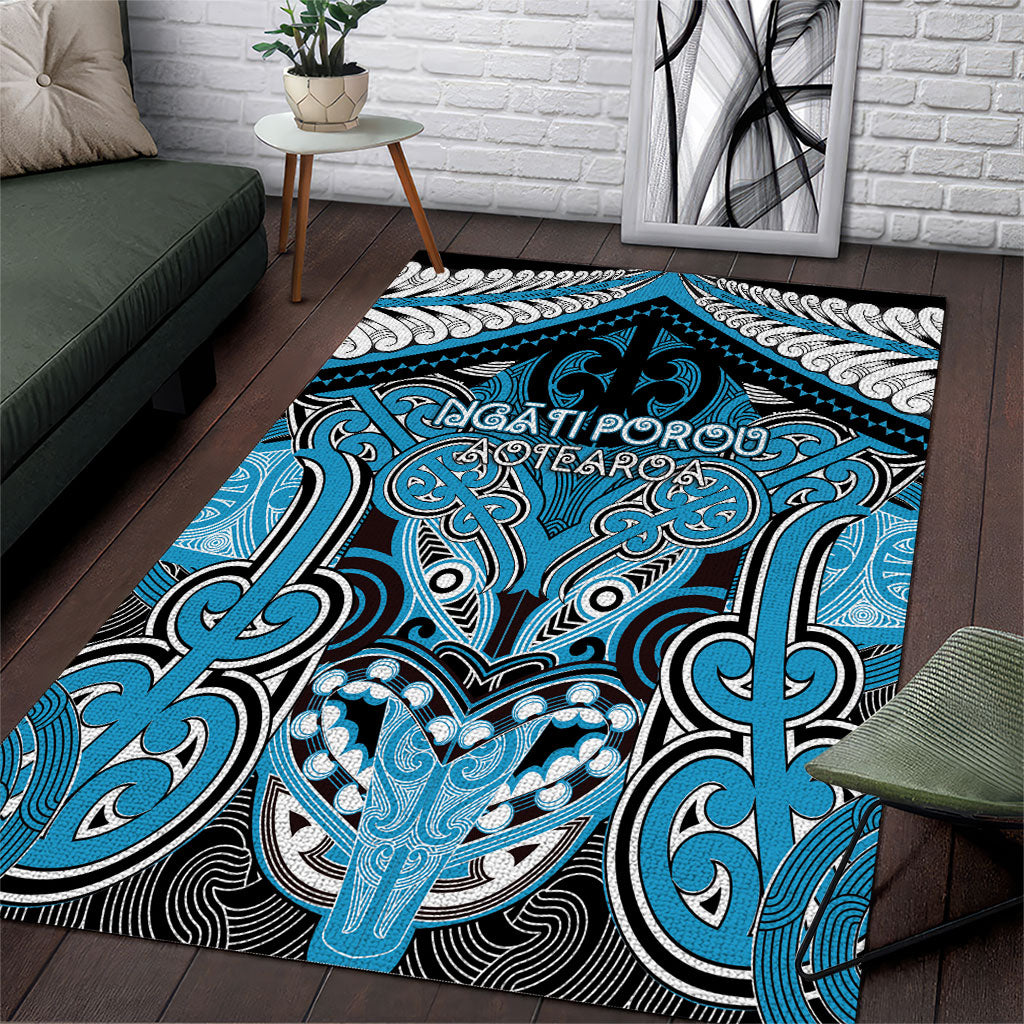 Aotearoa Iwi Ngati Porou Area Rug Maori Kowhaiwhai Pattern
