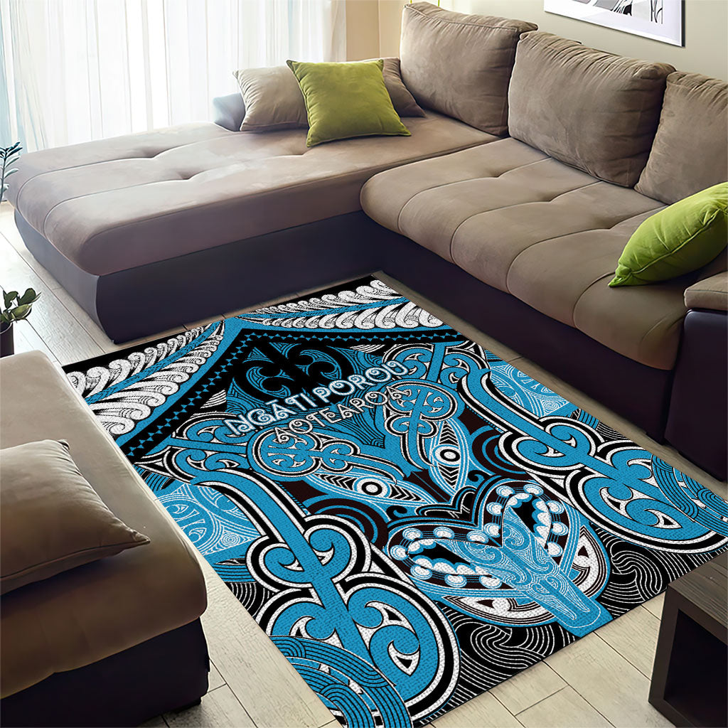 Aotearoa Iwi Ngati Porou Area Rug Maori Kowhaiwhai Pattern