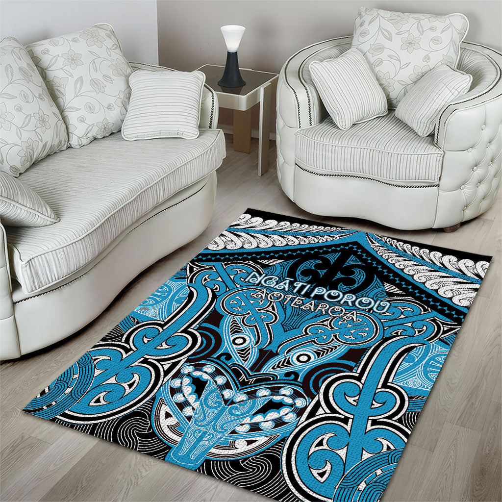 Aotearoa Iwi Ngati Porou Area Rug Maori Kowhaiwhai Pattern