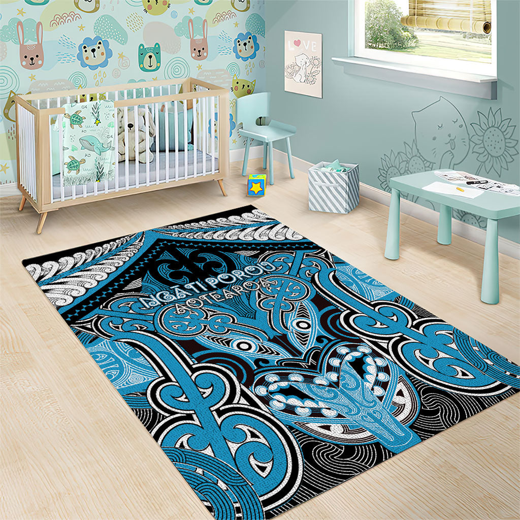 Aotearoa Iwi Ngati Porou Area Rug Maori Kowhaiwhai Pattern