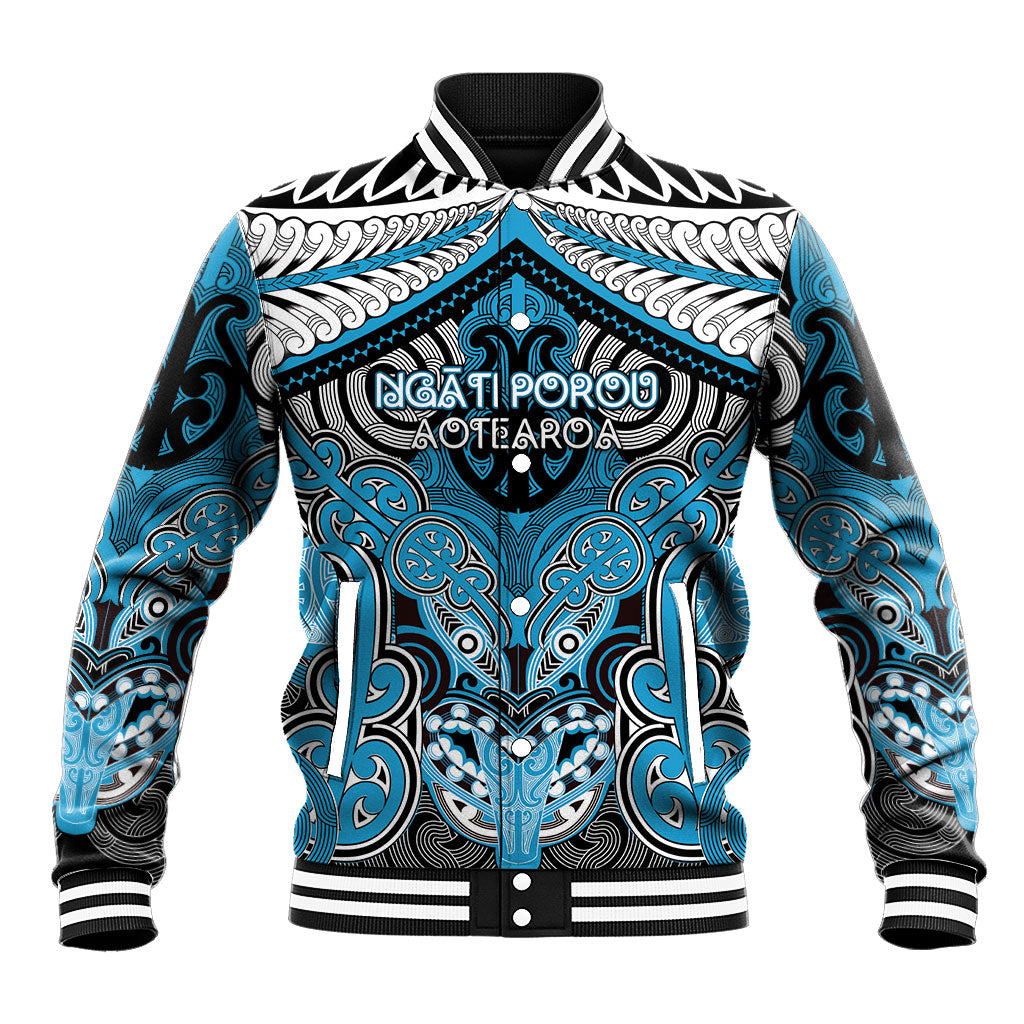 Aotearoa Iwi Ngati Porou Personalised Baseball Jacket Maori Kowhaiwhai Pattern