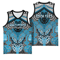 Aotearoa Iwi Ngati Porou Personalised Basketball Jersey Maori Kowhaiwhai Pattern