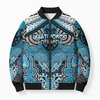 Aotearoa Iwi Ngati Porou Personalised Bomber Puffer Jacket Maori Kowhaiwhai Pattern
