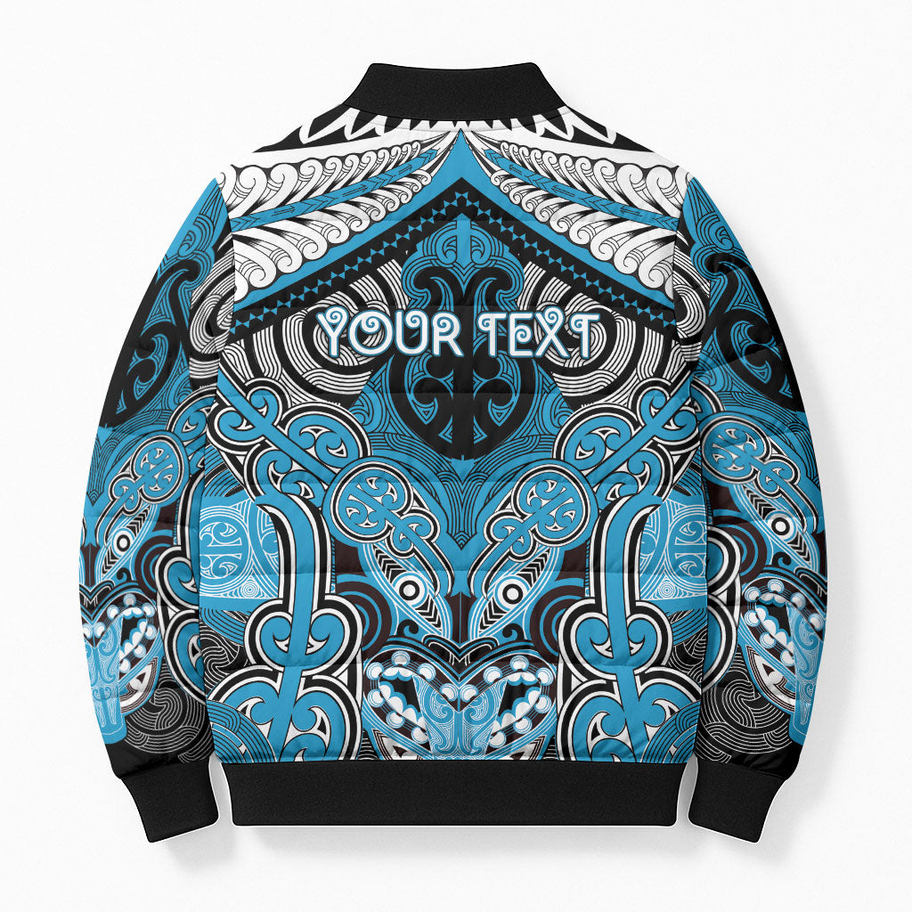 Aotearoa Iwi Ngati Porou Personalised Bomber Puffer Jacket Maori Kowhaiwhai Pattern