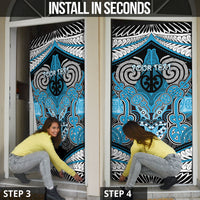 Aotearoa Iwi Ngati Porou Personalised Door Cover Maori Kowhaiwhai Pattern