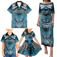 Aotearoa Iwi Ngati Porou Personalised Family Matching Puletasi and Hawaiian Shirt Maori Kowhaiwhai Pattern