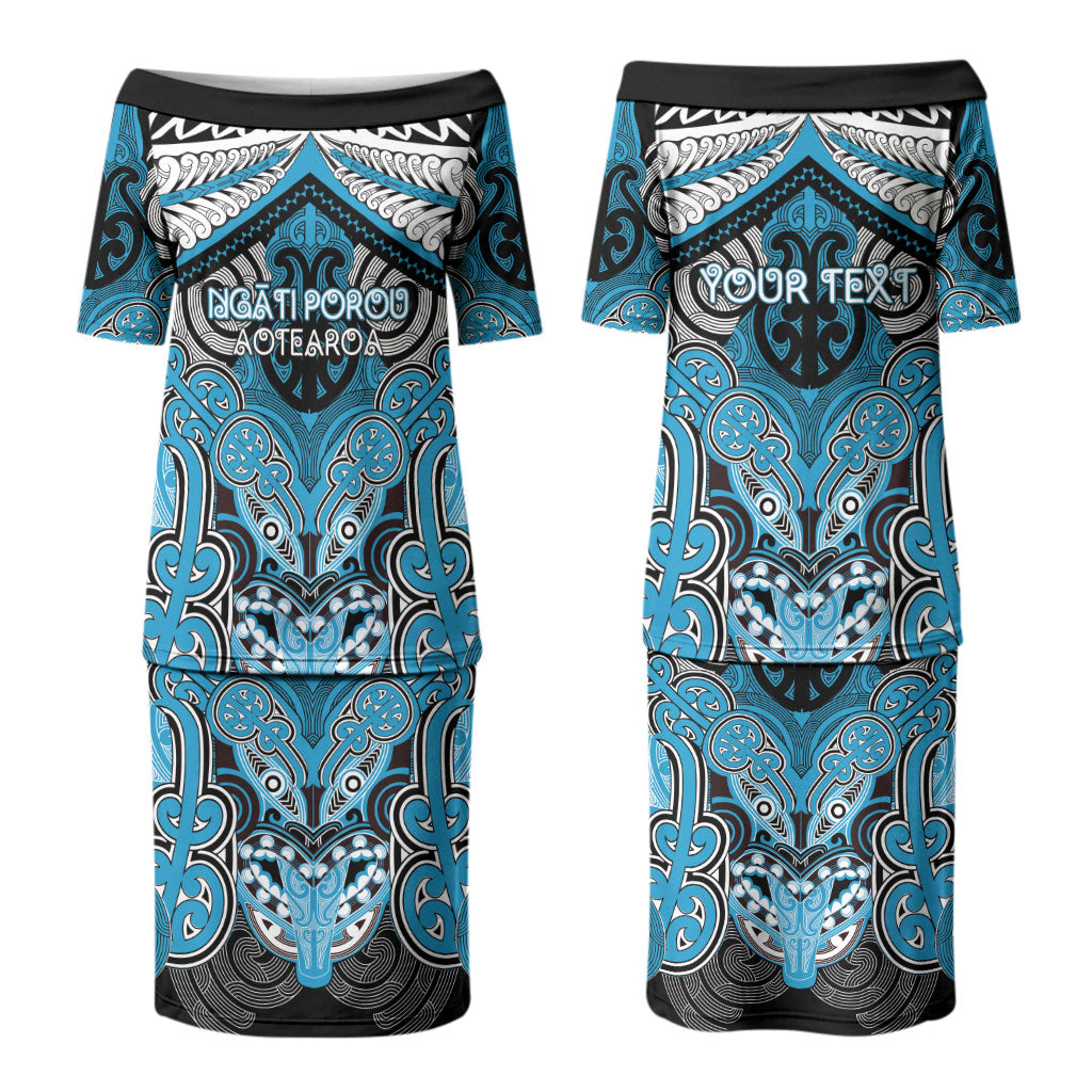 Aotearoa Iwi Ngati Porou Personalised Family Matching Puletasi and Hawaiian Shirt Maori Kowhaiwhai Pattern