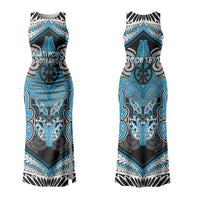 Aotearoa Iwi Ngati Porou Personalised Family Matching Tank Maxi Dress and Hawaiian Shirt Maori Kowhaiwhai Pattern