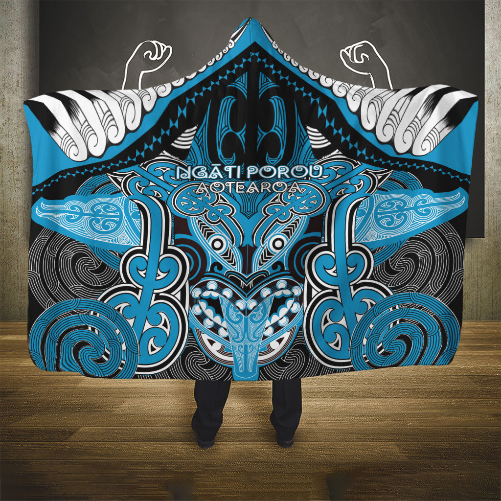 Aotearoa Iwi Ngati Porou Hooded Blanket Maori Kowhaiwhai Pattern