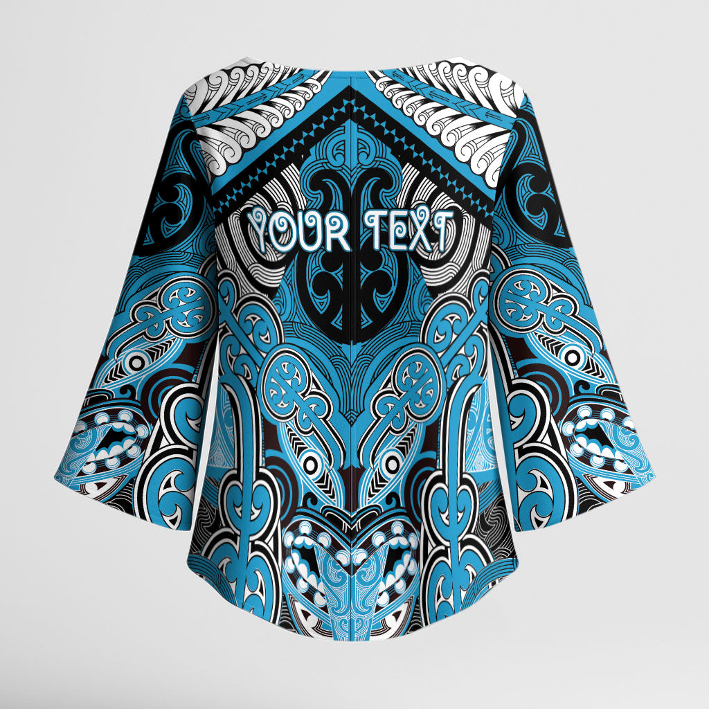Aotearoa Iwi Ngati Porou Personalised Kimono Sleeve Blouse Maori Kowhaiwhai Pattern