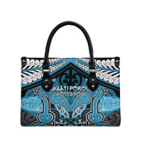 Aotearoa Iwi Ngati Porou Leather Bag Maori Kowhaiwhai Pattern
