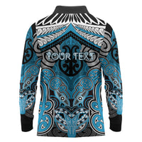 Aotearoa Iwi Ngati Porou Personalised Long Sleeve Polo Shirt Maori Kowhaiwhai Pattern