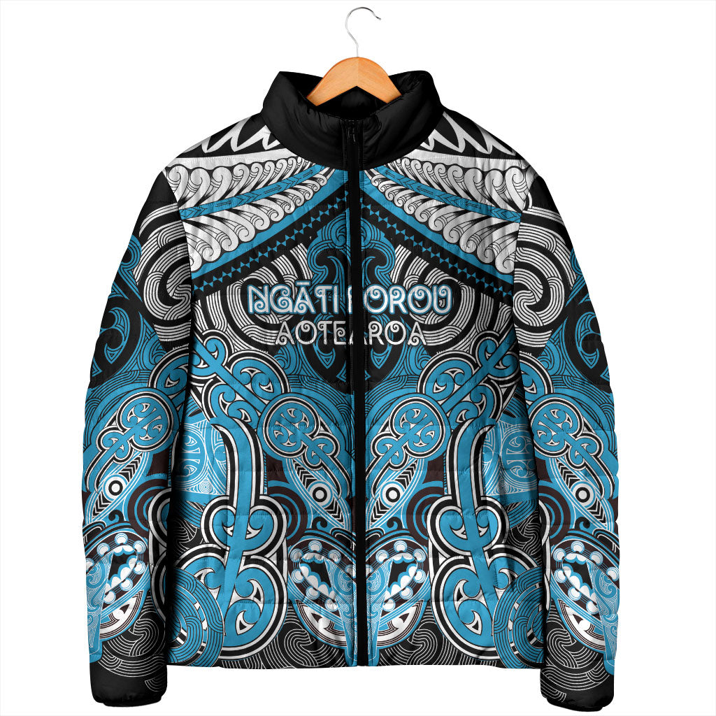 Aotearoa Iwi Ngati Porou Personalised Padded Jacket Maori Kowhaiwhai Pattern