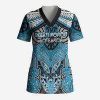 Aotearoa Iwi Ngati Porou Personalised Scrub Top Maori Kowhaiwhai Pattern