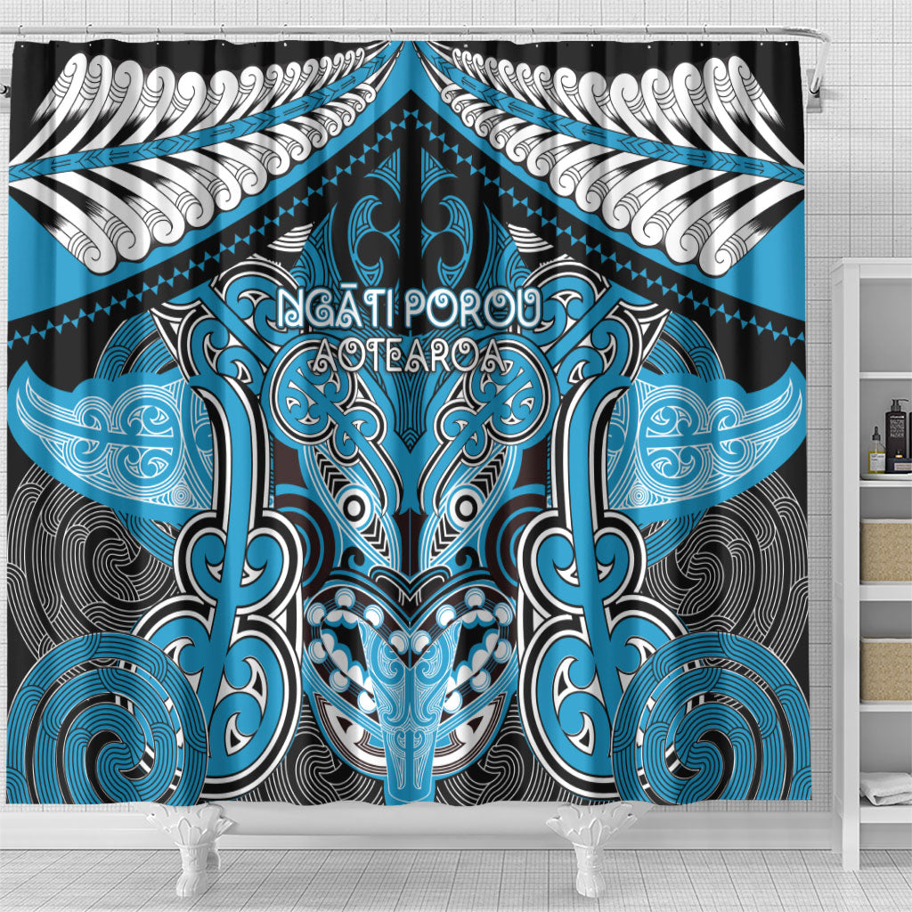Aotearoa Iwi Ngati Porou Shower Curtain Maori Kowhaiwhai Pattern