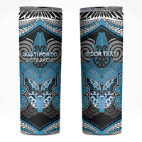 Aotearoa Iwi Ngati Porou Personalised Skinny Tumbler Maori Kowhaiwhai Pattern