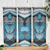 Aotearoa Iwi Ngati Porou Personalised Skinny Tumbler Maori Kowhaiwhai Pattern
