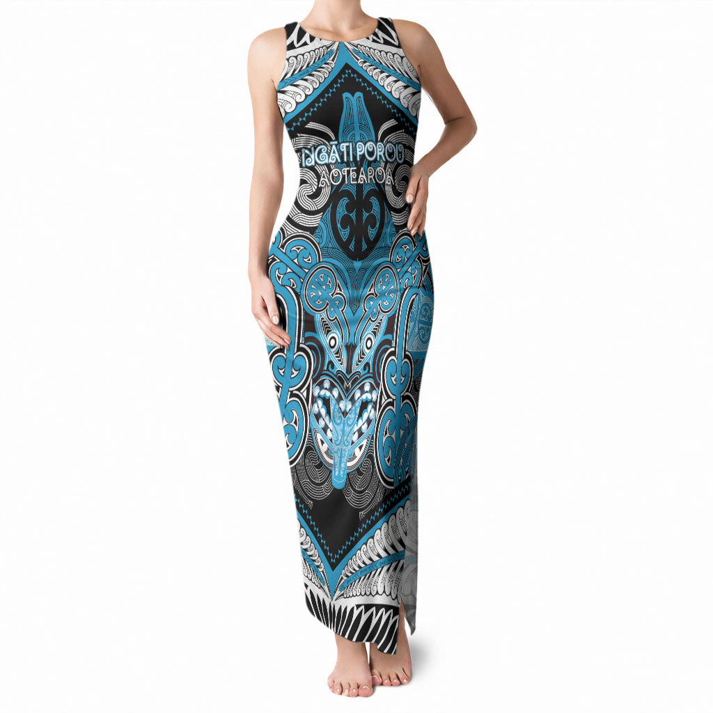 Aotearoa Iwi Ngati Porou Personalised Tank Maxi Dress Maori Kowhaiwhai Pattern