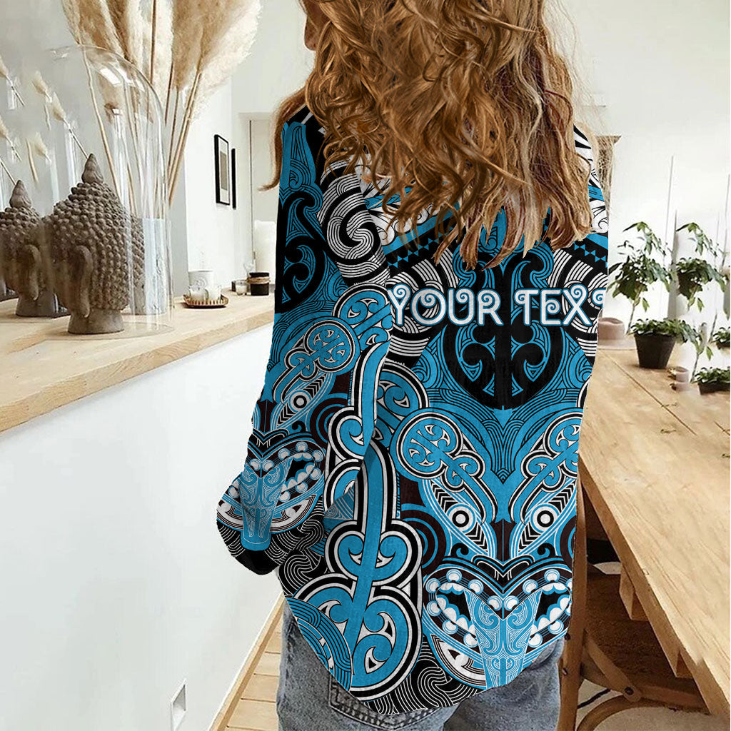 Aotearoa Iwi Ngati Porou Personalised Women Casual Shirt Maori Kowhaiwhai Pattern