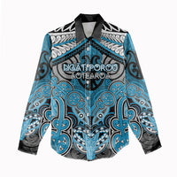 Aotearoa Iwi Ngati Porou Personalised Women Casual Shirt Maori Kowhaiwhai Pattern
