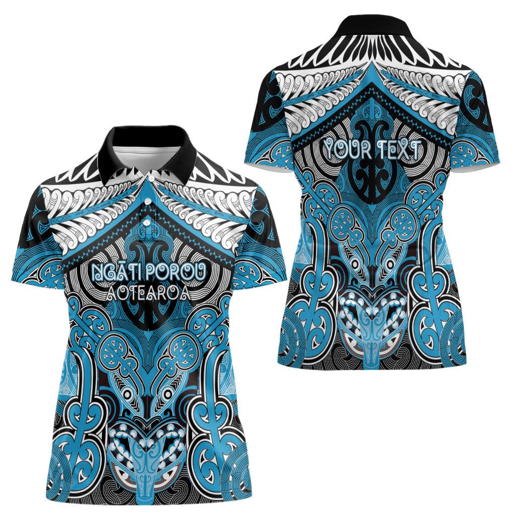 Aotearoa Iwi Ngati Porou Personalised Women Polo Shirt Maori Kowhaiwhai Pattern