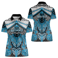 Aotearoa Iwi Ngati Porou Personalised Women Polo Shirt Maori Kowhaiwhai Pattern