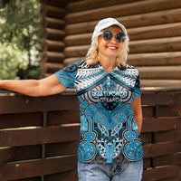 Aotearoa Iwi Ngati Porou Personalised Women Polo Shirt Maori Kowhaiwhai Pattern