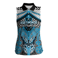 Aotearoa Iwi Ngati Porou Personalised Women Sleeveless Polo Shirt Maori Kowhaiwhai Pattern