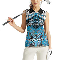 Aotearoa Iwi Ngati Porou Personalised Women Sleeveless Polo Shirt Maori Kowhaiwhai Pattern