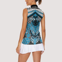 Aotearoa Iwi Ngati Porou Personalised Women Sleeveless Polo Shirt Maori Kowhaiwhai Pattern