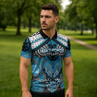 Aotearoa Iwi Ngati Porou Personalised Zipper Polo Shirt Maori Kowhaiwhai Pattern