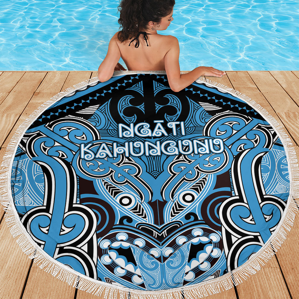 Aotearoa Iwi Ngati Kahungunu Beach Blanket Maori Kowhaiwhai Pattern