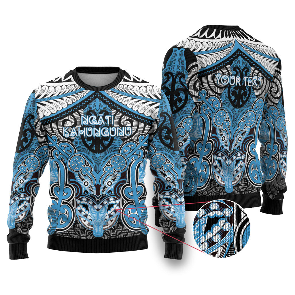 Aotearoa Iwi Ngati Kahungunu Personalised Ugly Christmas Sweater Maori Kowhaiwhai Pattern