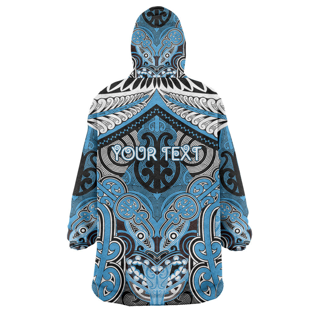 Aotearoa Iwi Ngati Kahungunu Personalised Wearable Blanket Hoodie Maori Kowhaiwhai Pattern