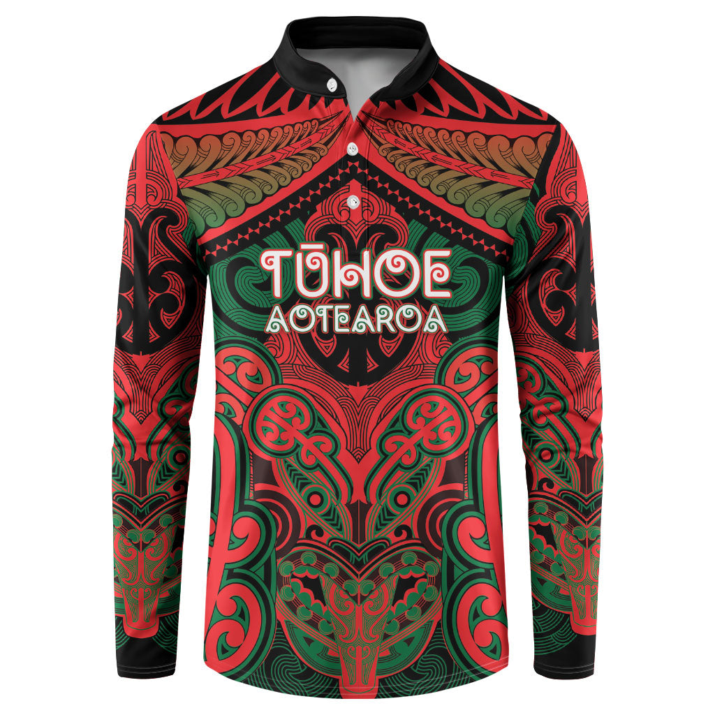 Aotearoa Iwi Tuhoe Personalised Button Sweatshirt Maori Kowhaiwhai Pattern